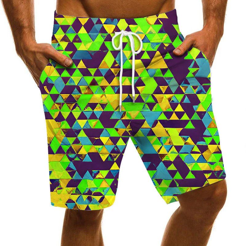 Men's Printed Quick-Drying Swim Trunks