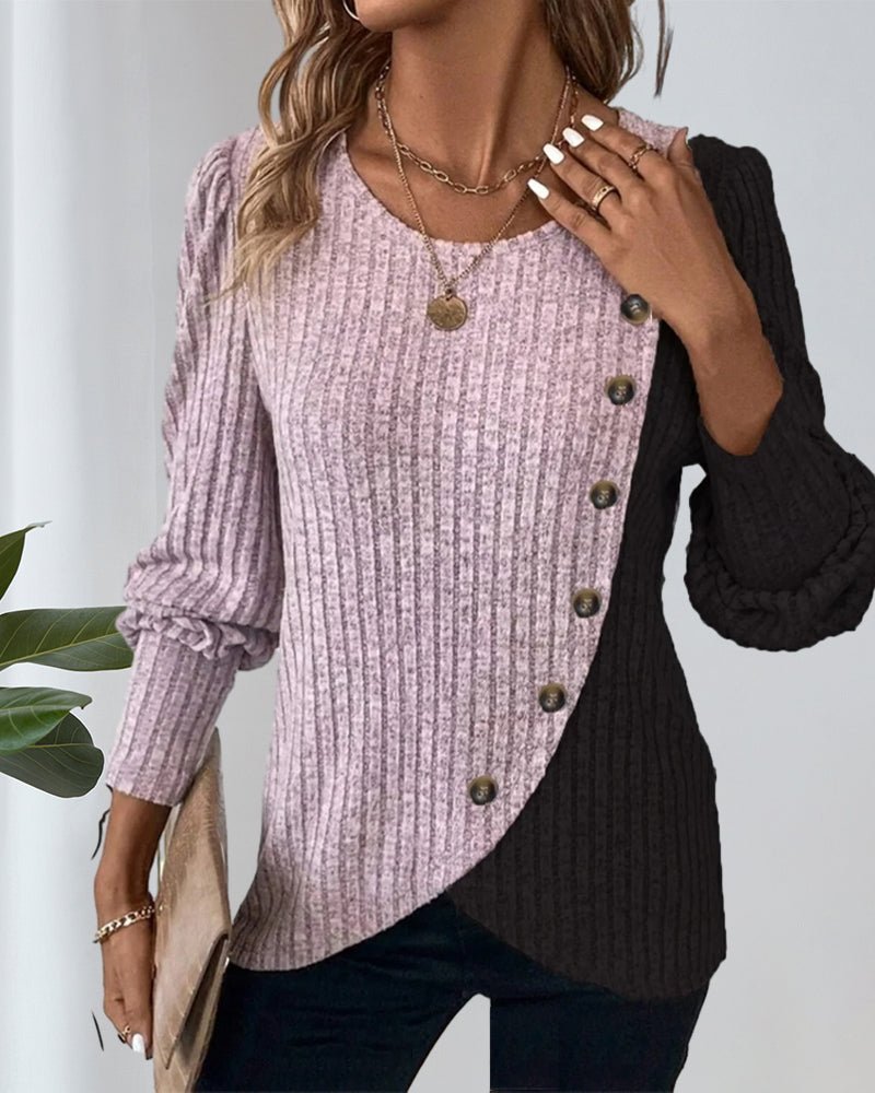 Leah | Cozy Winter Knit Sweater with Buttons