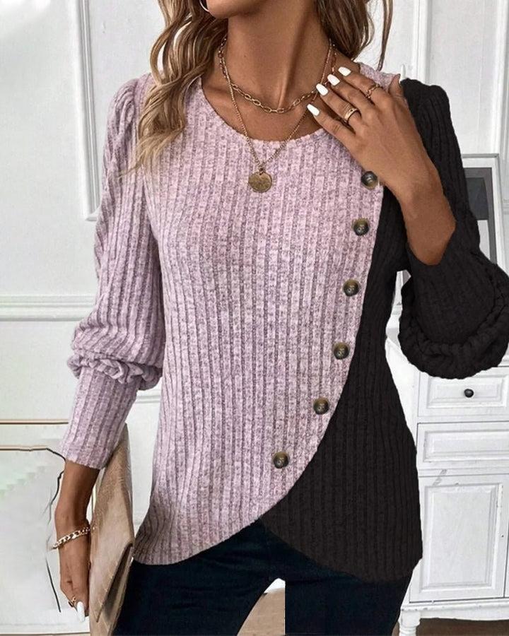 Leah | Cozy Winter Knit Sweater with Buttons