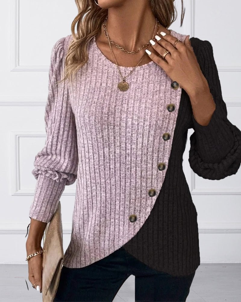 Leah | Cozy Winter Knit Sweater with Buttons