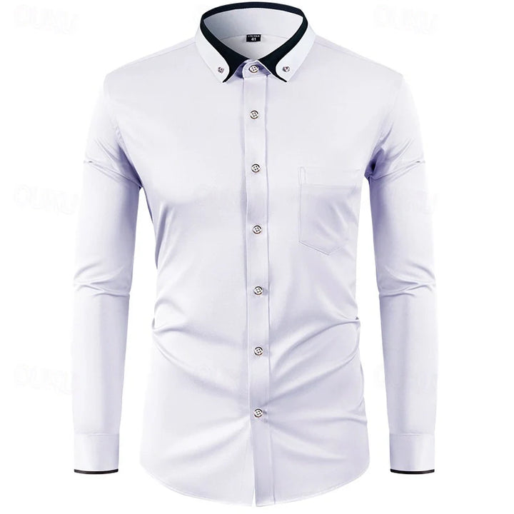 Men's Two-Tone Dress Shirt with Long Sleeves Elegant