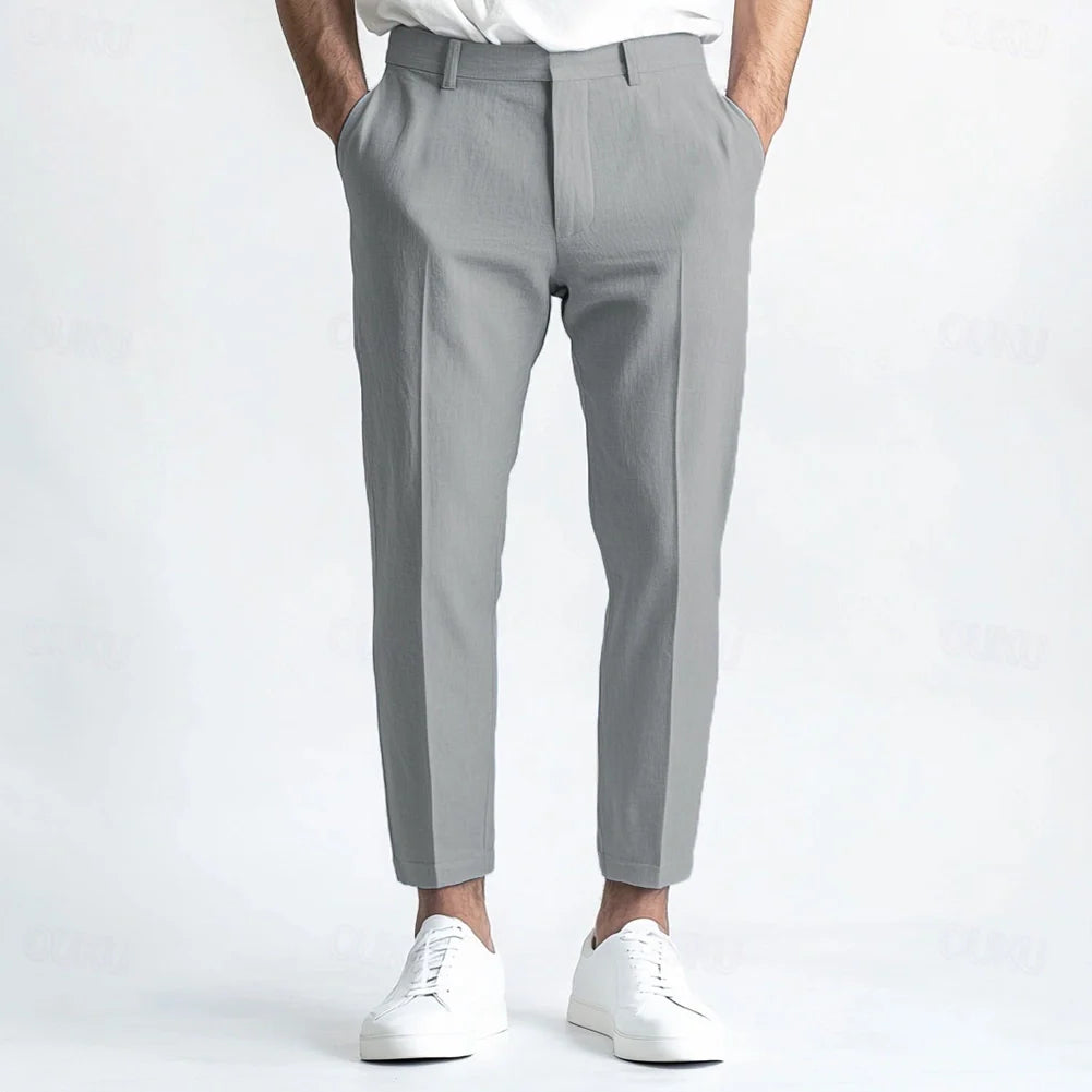Men's Straight Linen Summer Breathable Pants