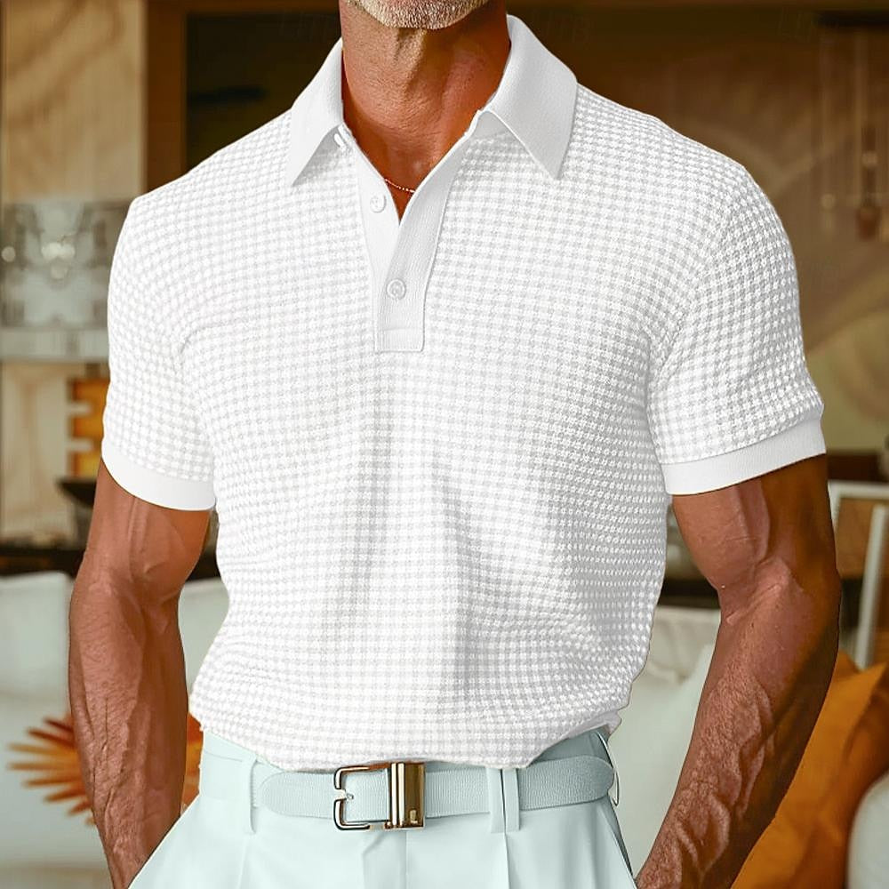 Textured Knit Polo Shirt