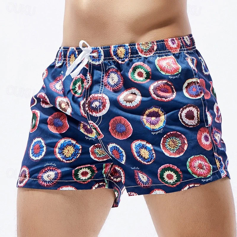 Men's lightweight quick-drying striped swimsuit