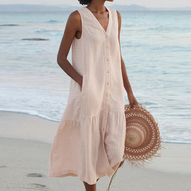 Sheila | Chic Button-Down Dress for Sunny Days