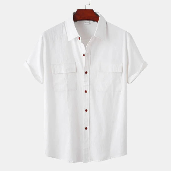 Men's Casual Linen Short Sleeve Shirt