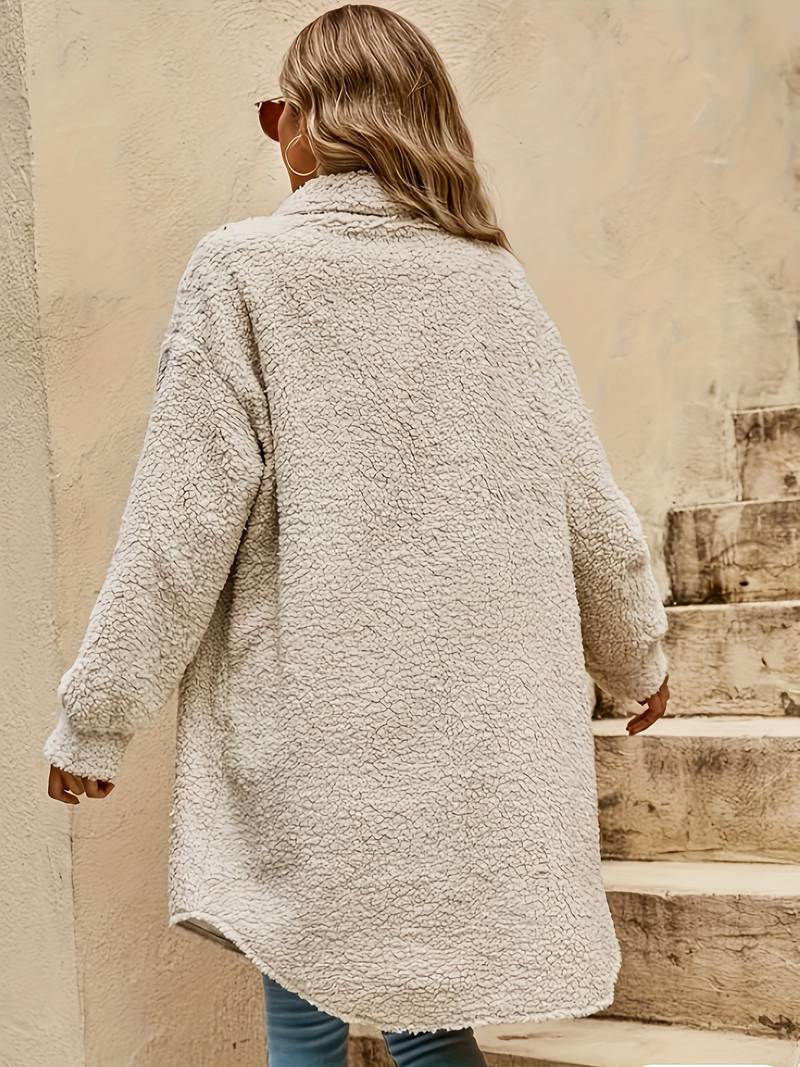 Nora | Cozy Beige Teddy Jacket for Women