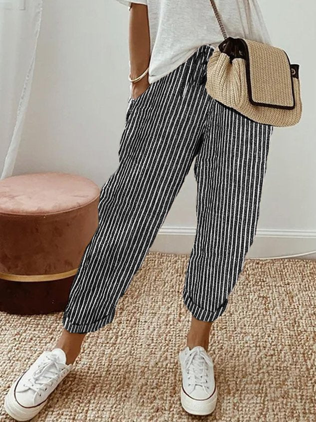 Linen Blend Summer Pants for Women