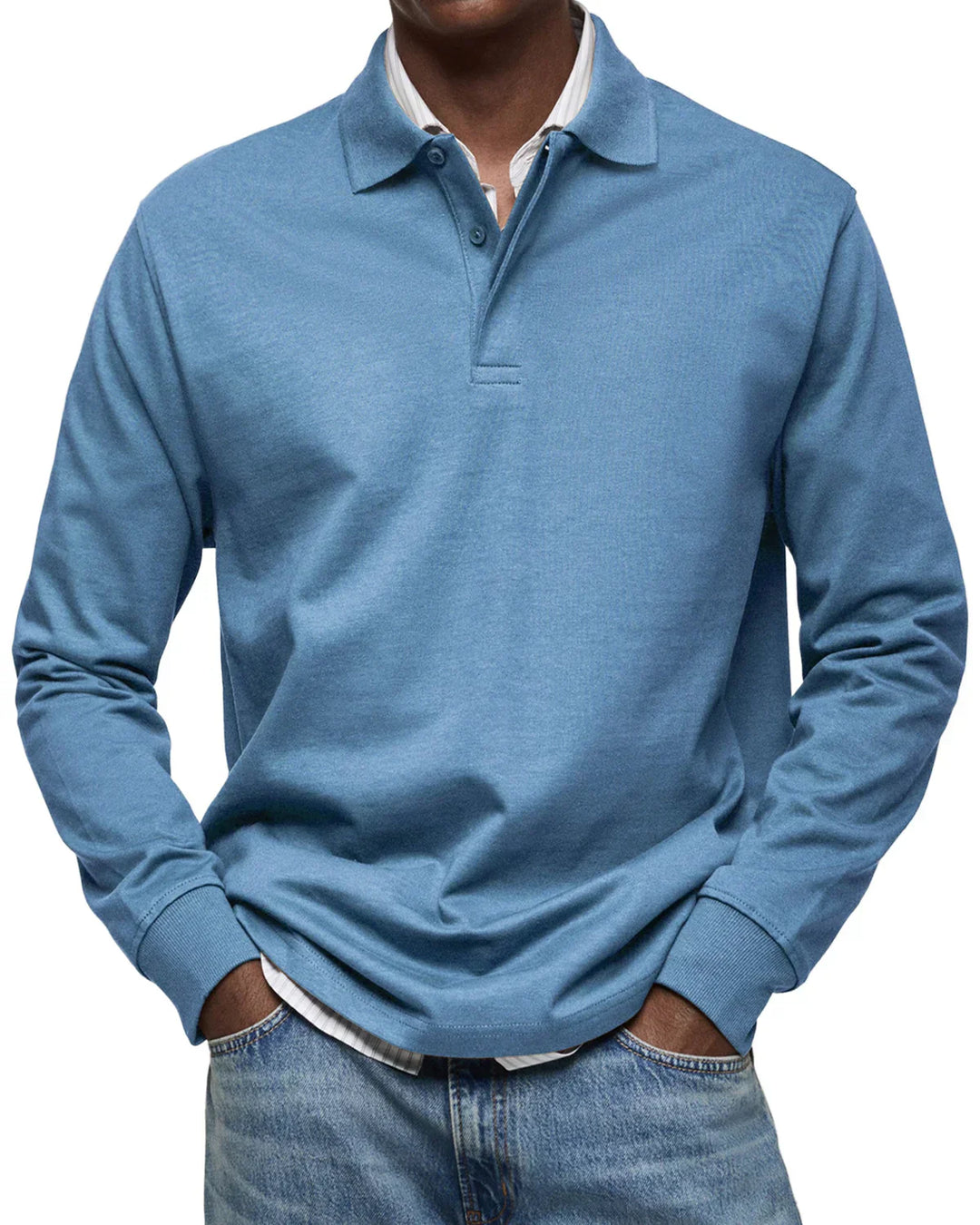 Nathan | Classic Long Sleeve Cotton Polo Shirt