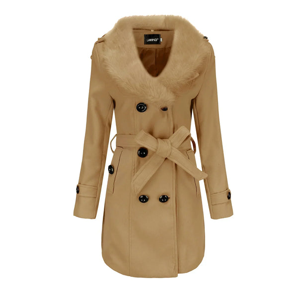 Vera | Velvet Warm Wool Wintercoat for Women