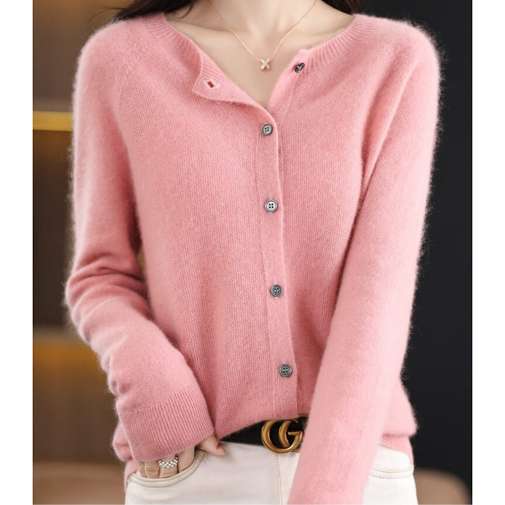 June | Women's Round Neck Cardigan Sweater