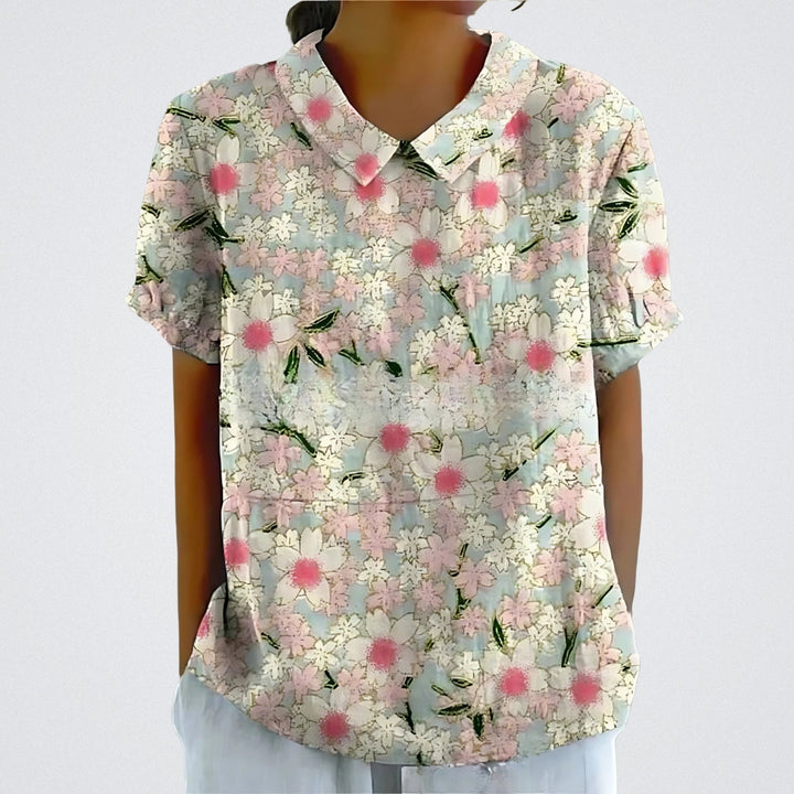 Floral Linen Blouse for Women