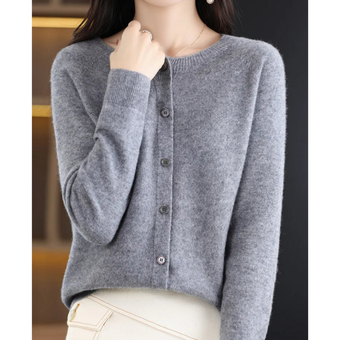 June | Women's Round Neck Cardigan Sweater