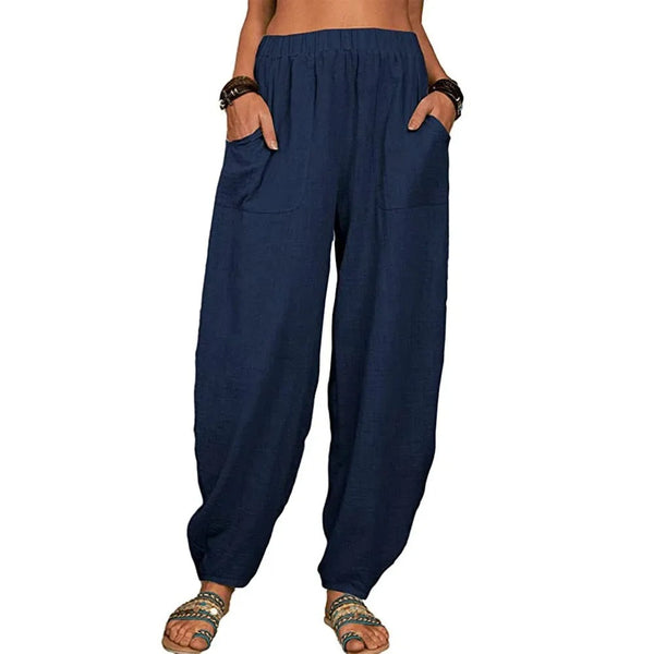 Women's Casual Loose Linen Cotton Summer Pants
