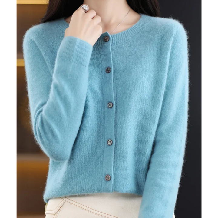 June | Women's Round Neck Cardigan Sweater