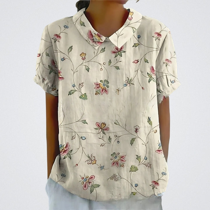 Floral Linen Blouse for Women