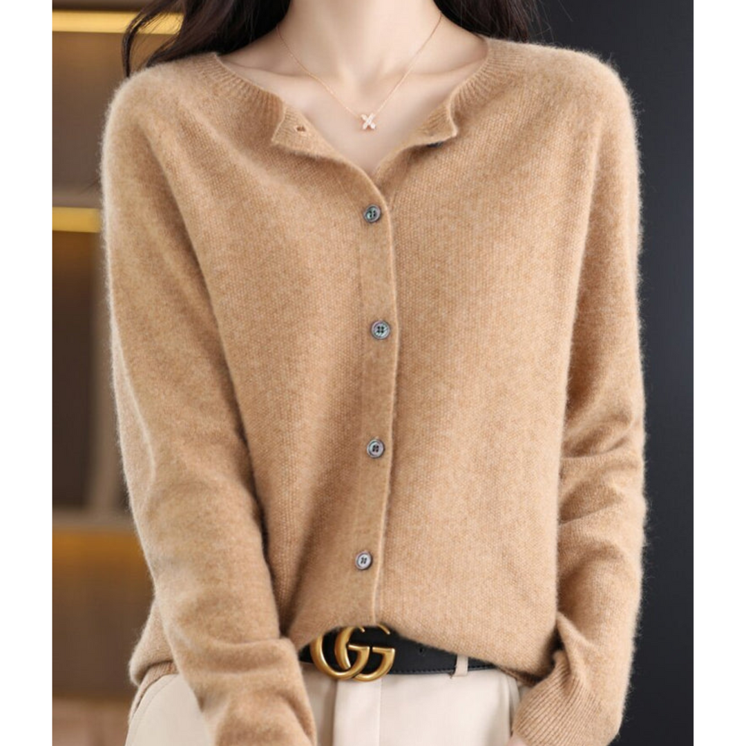 June | Women's Round Neck Cardigan Sweater