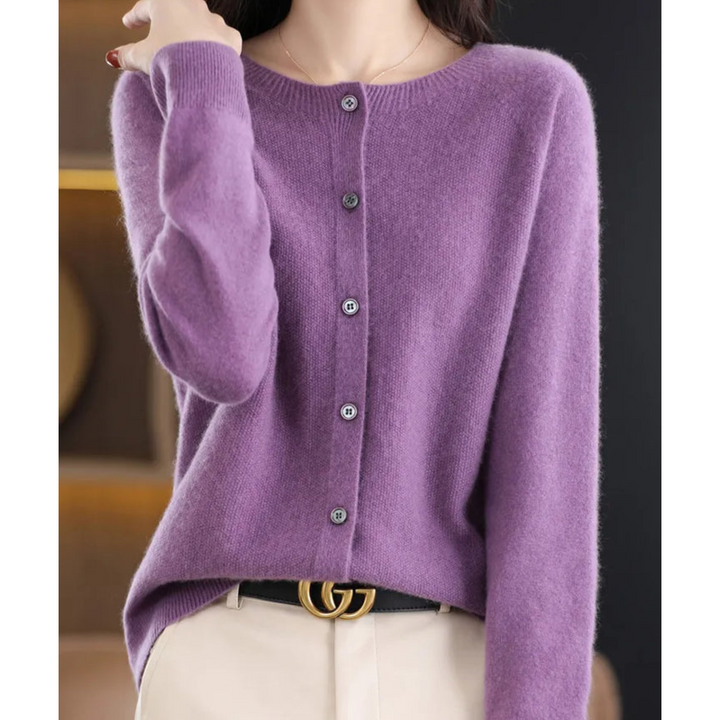 June | Women's Round Neck Cardigan Sweater