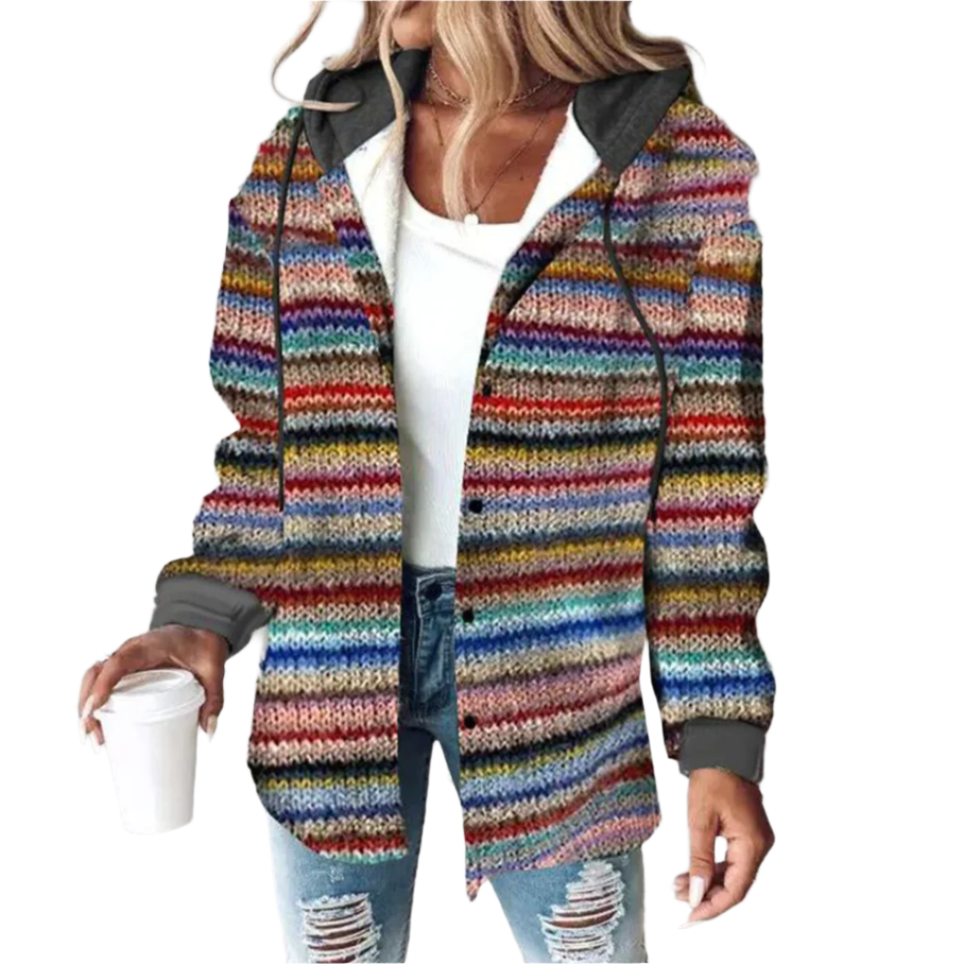 Lily | Women's Multicolor Button-Up Hoodie