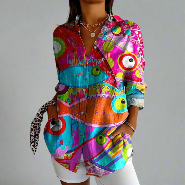 Classic Blouse in Quality Fabric with Handmade Details