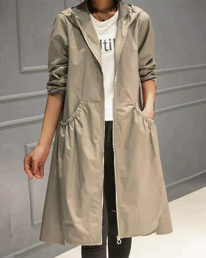 Tess | Women's Hooded Raincoat with Zipper