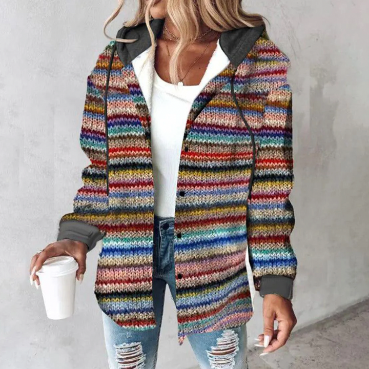 Lily | Women's Multicolor Button-Up Hoodie