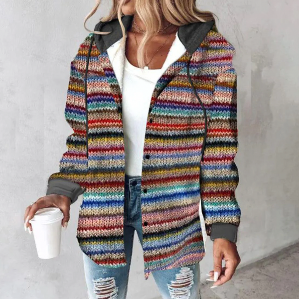 Lily | Women's Multicolor Button-Up Hoodie
