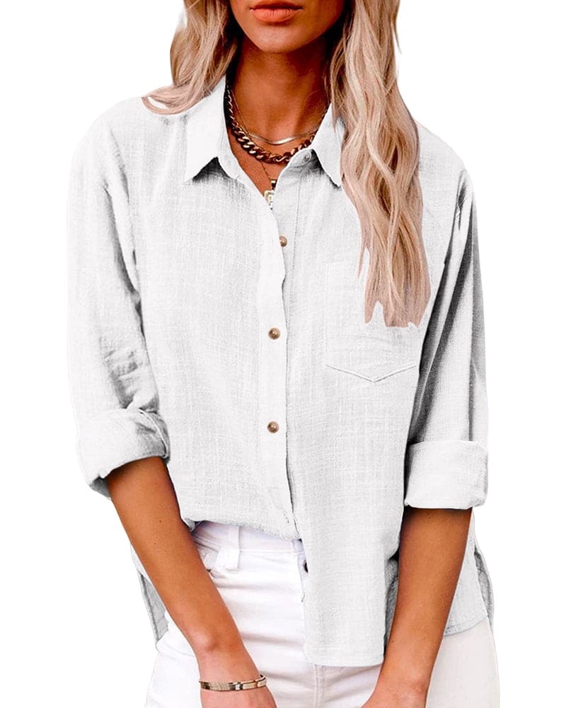 Virginia | Chic Long Sleeve Linen Top