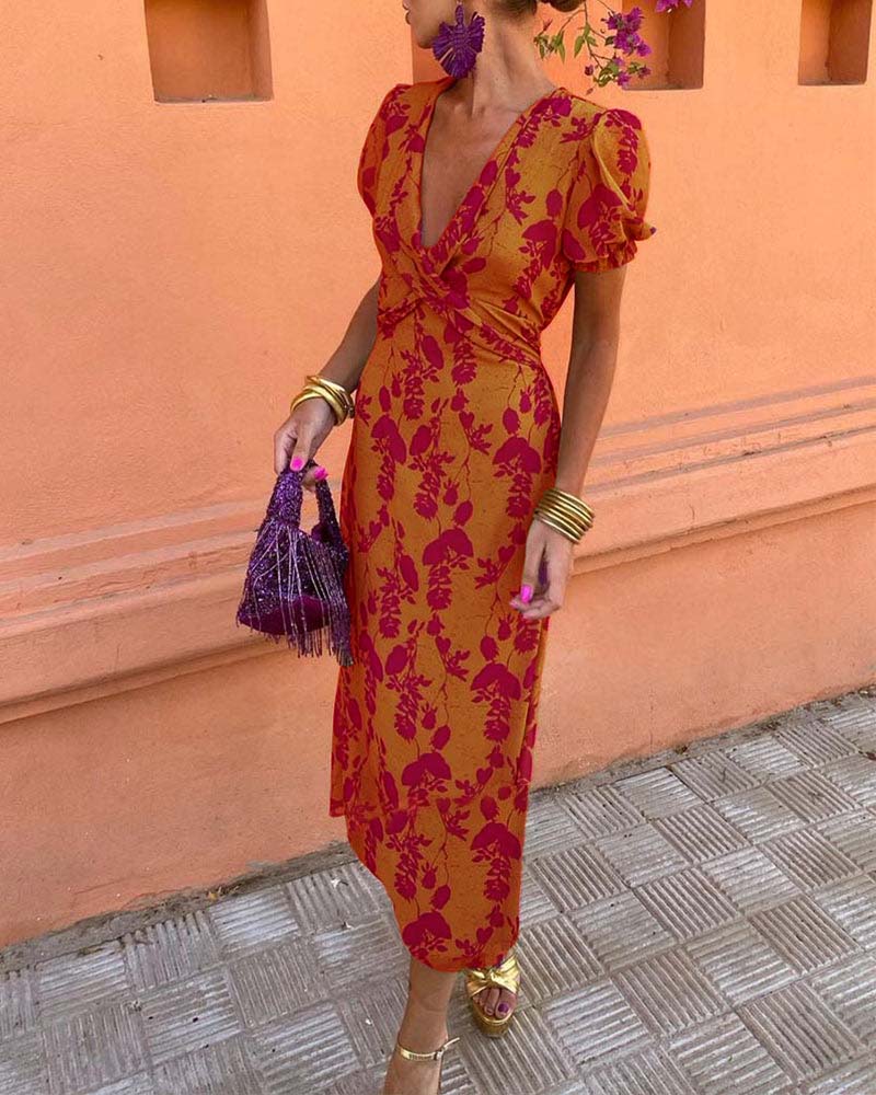 Elegant Floral Dress with Classic Style for Women
