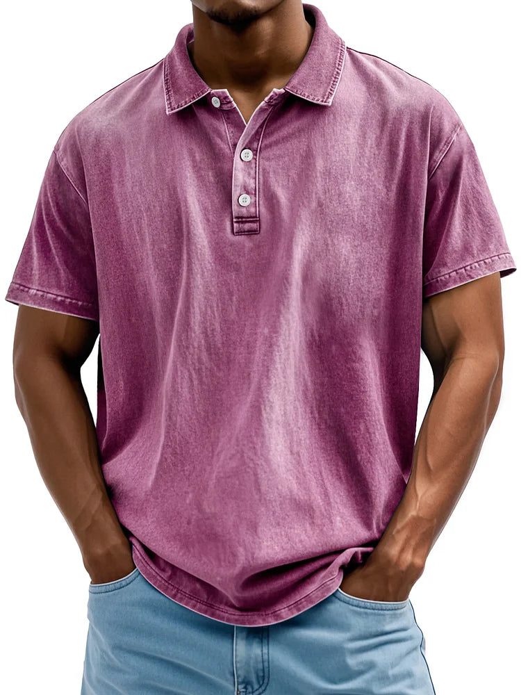 Retro Cotton Polo Shirt