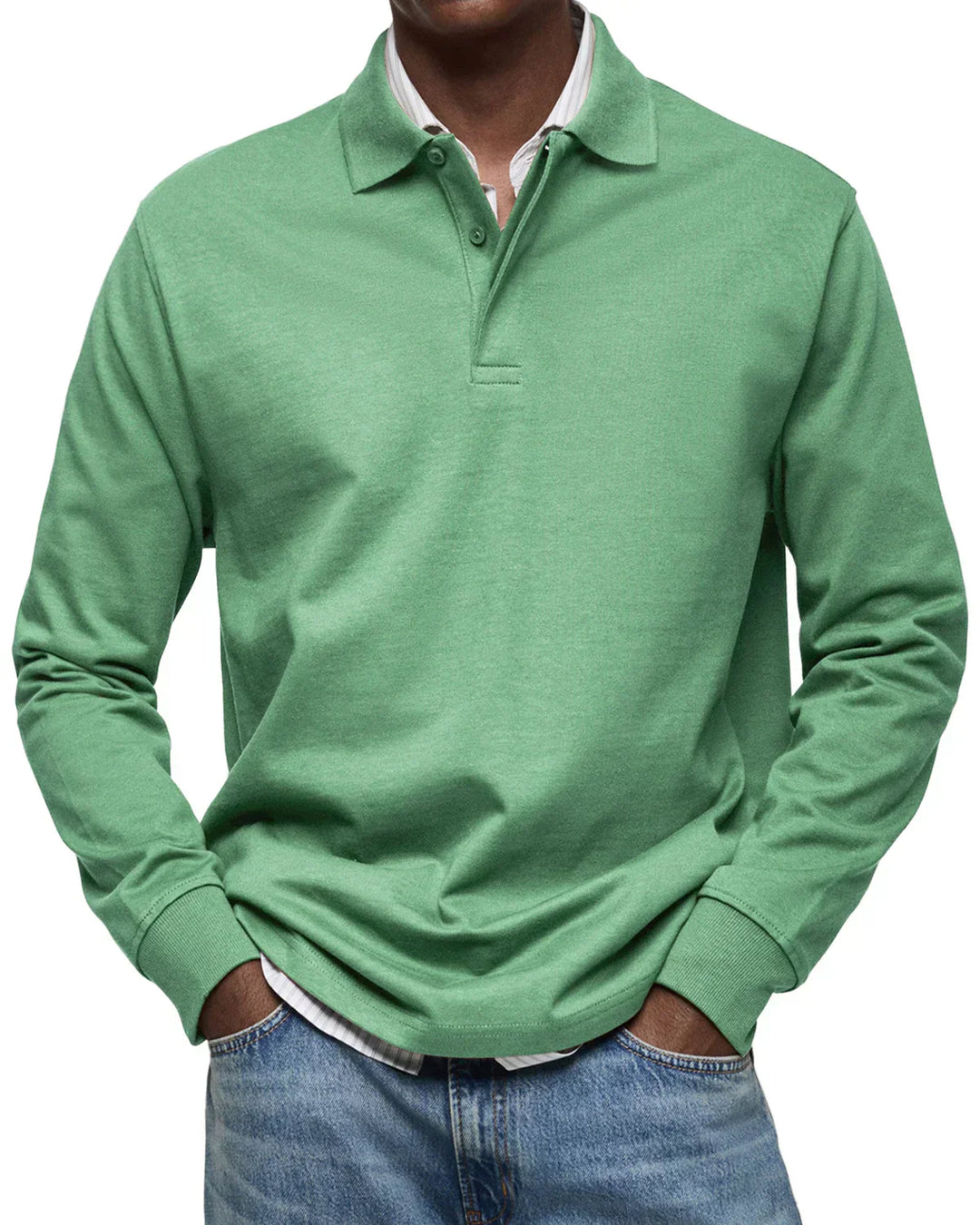 Nathan | Classic Long Sleeve Cotton Polo Shirt