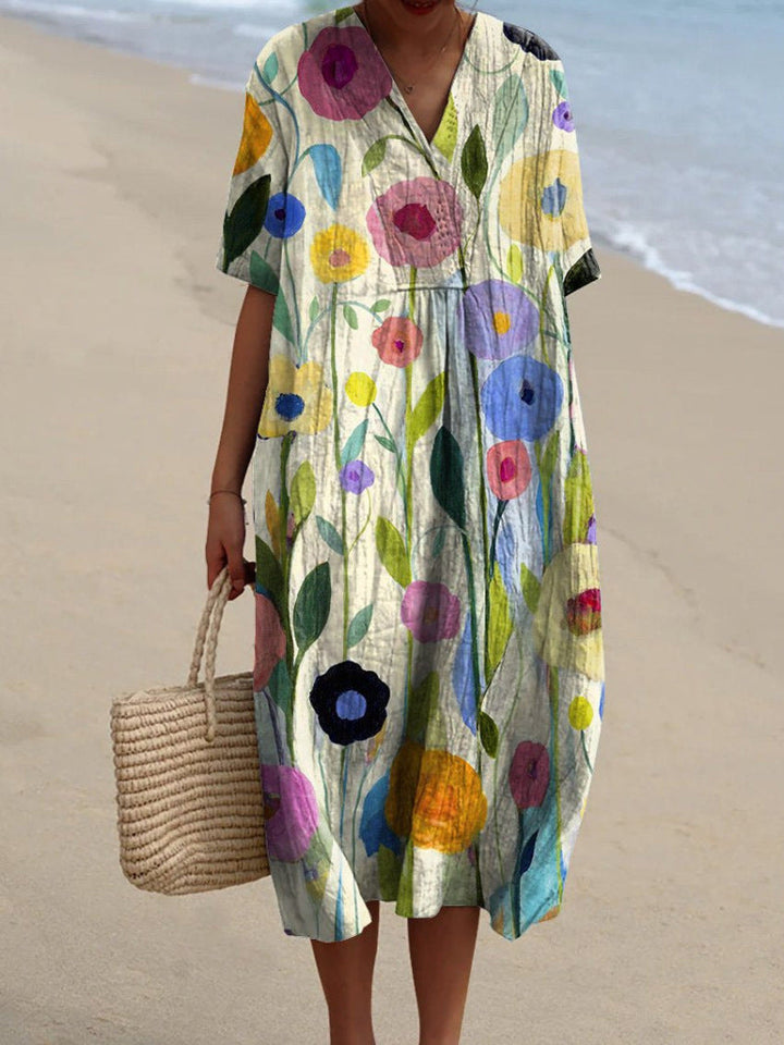 Floral Pattern Dress in Vibrant Colors