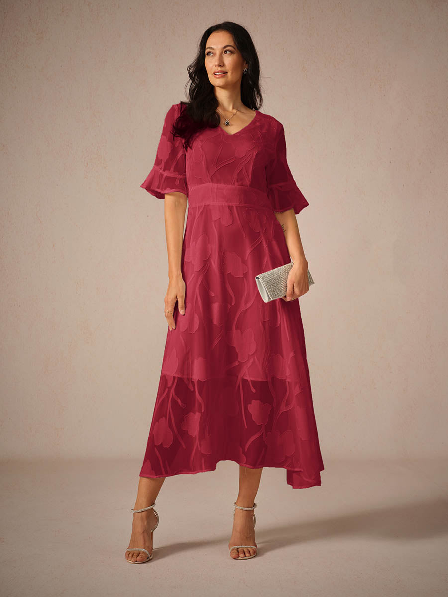 Kyla | Chic Midi Dress with Lace Accents
