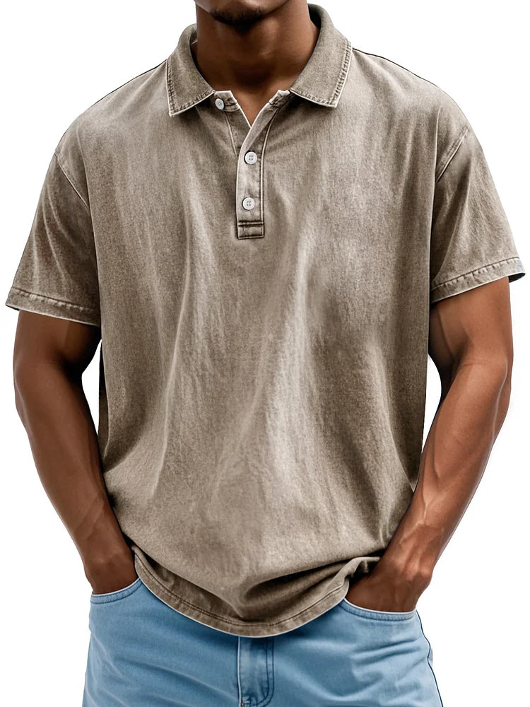 Retro Cotton Polo Shirt