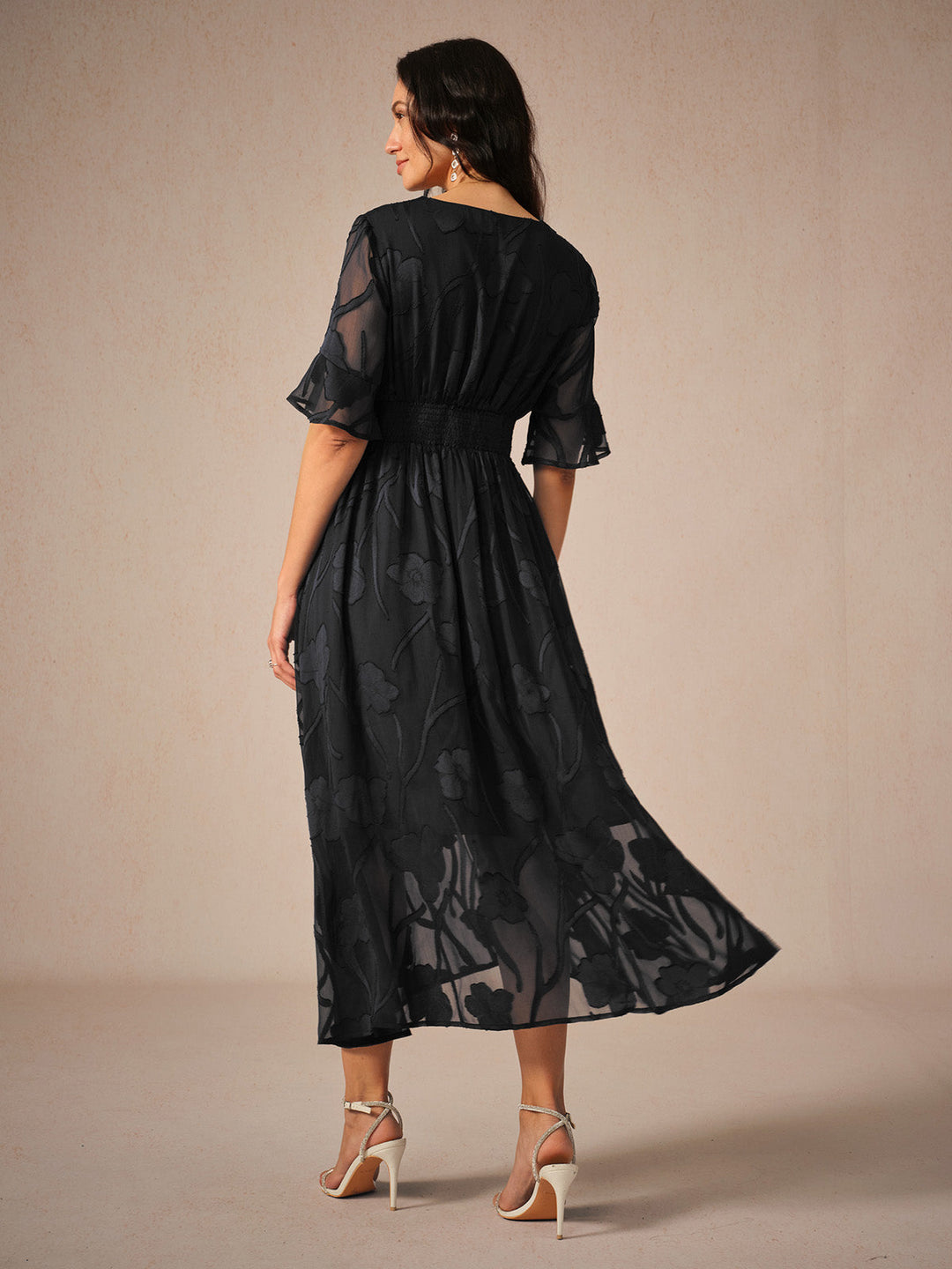 Kyla | Chic Midi Dress with Lace Accents