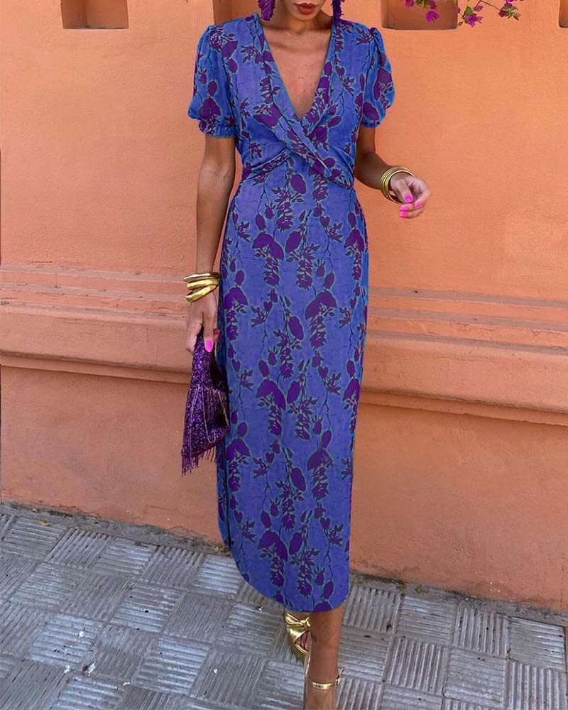 Elegant Floral Dress with Classic Style for Women