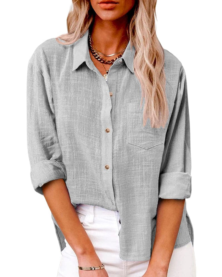 Virginia | Chic Long Sleeve Linen Top