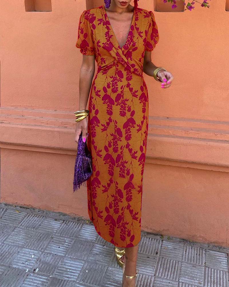 Elegant Floral Dress with Classic Style for Women