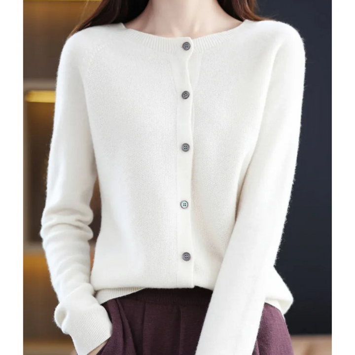June | Women's Round Neck Cardigan Sweater