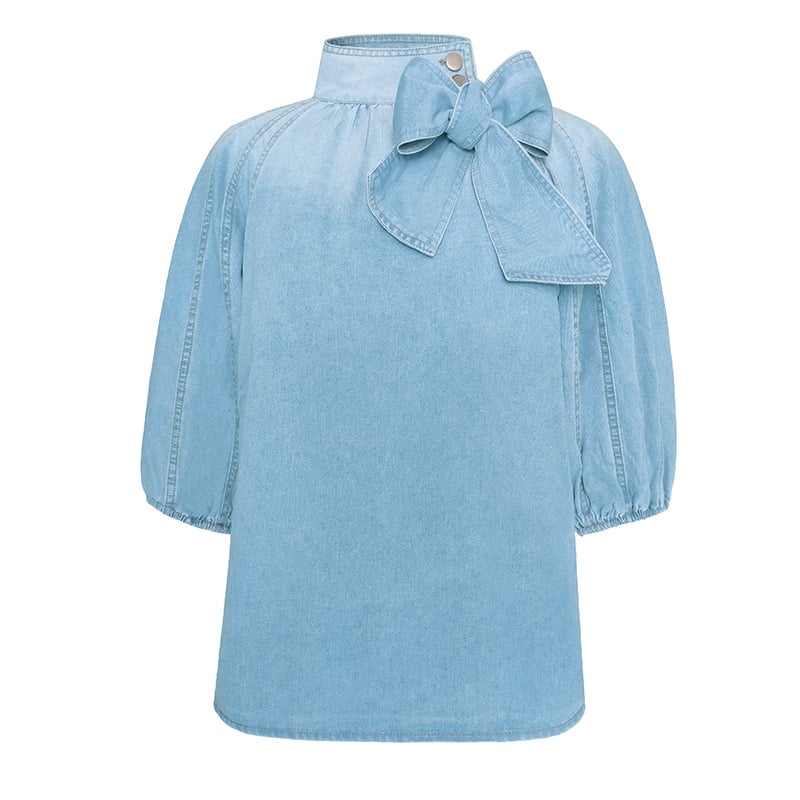 Destiny | Elegant Blouse with Bow and Balloon Sleeves