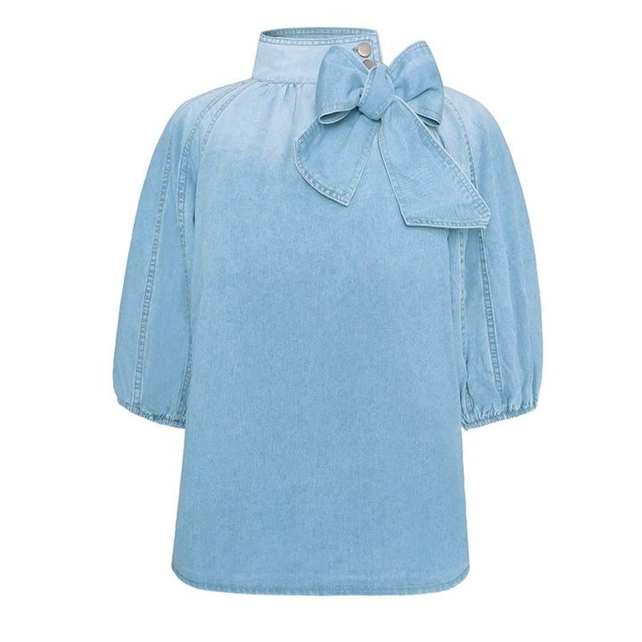 Destiny | Elegant Blouse with Bow and Balloon Sleeves