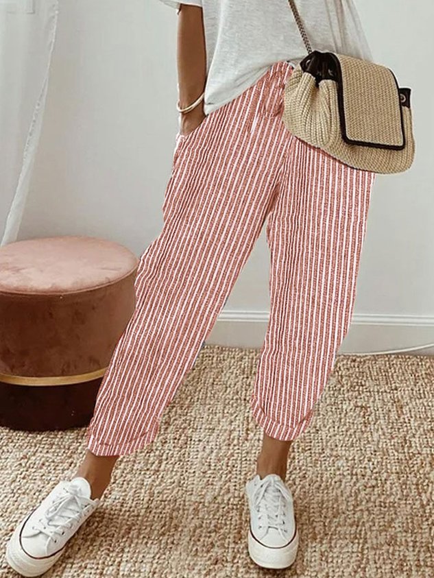 Linen Blend Summer Pants for Women