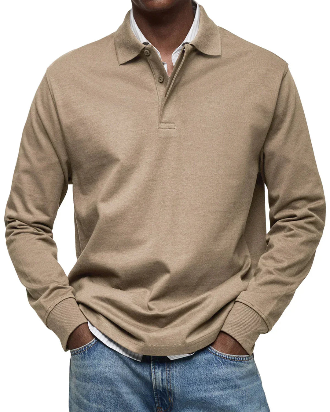 Nathan | Classic Long Sleeve Cotton Polo Shirt