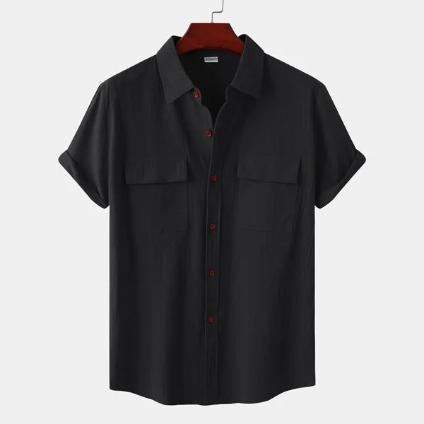 Men's Casual Linen Short Sleeve Shirt