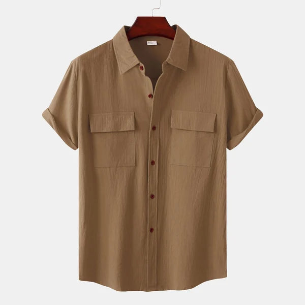 Men's Casual Linen Short Sleeve Shirt