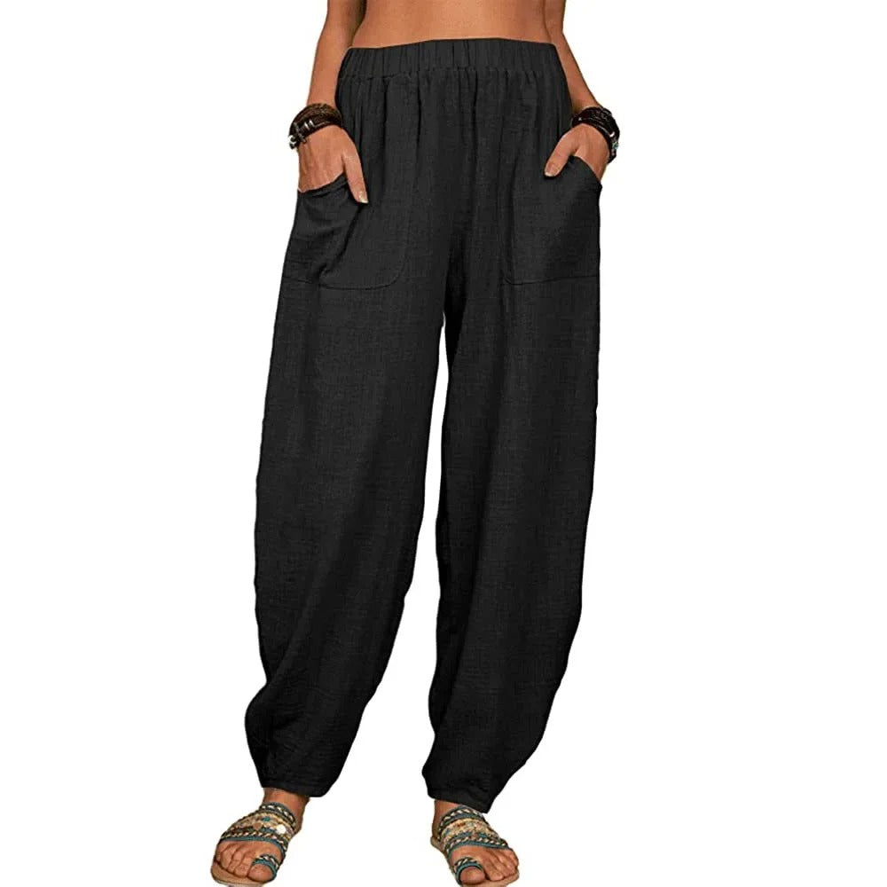 Women's Casual Loose Linen Cotton Summer Pants