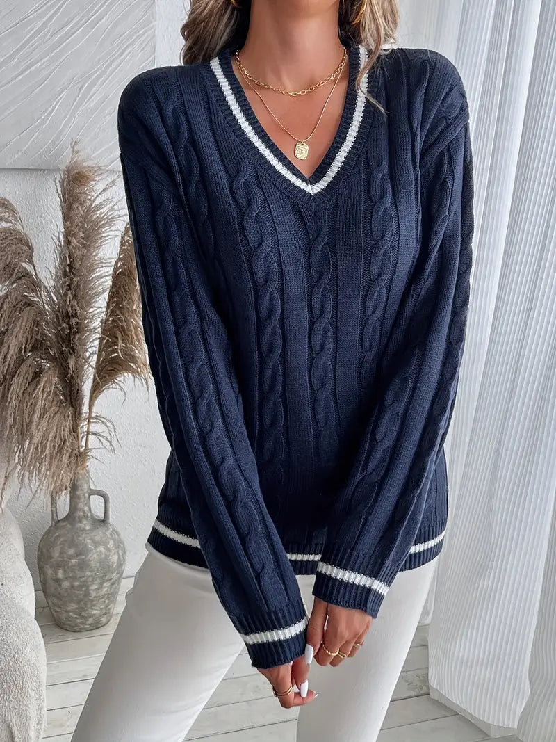 Luna | Winter-Ready V-Neck Cozy Sweater
