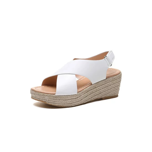 Monika | Chic Cross-Strap Wedge Sandals