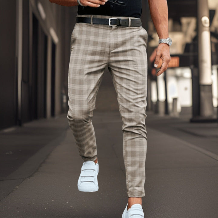 Men's Comfortable Checkered Chino Pants
