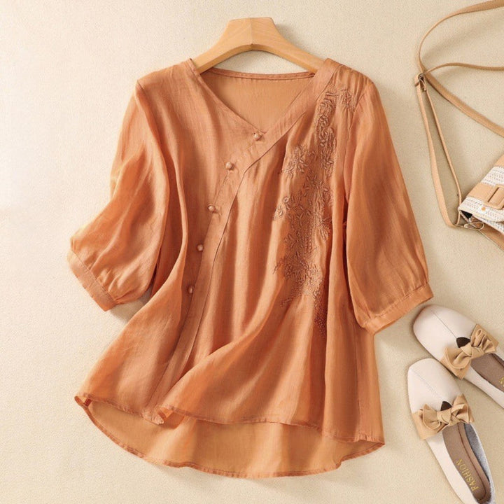 Sue | Chic Asymmetrical Button-Down Top